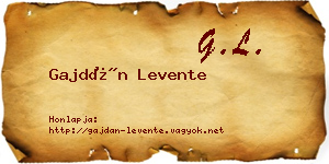 Gajdán Levente névjegykártya